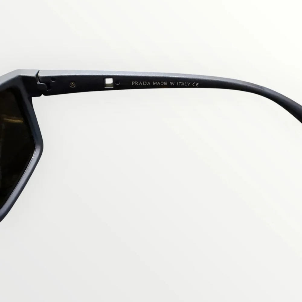 Prada Navy Blue Rectangular Sunglasses w/ Case - Picture 3 of 5